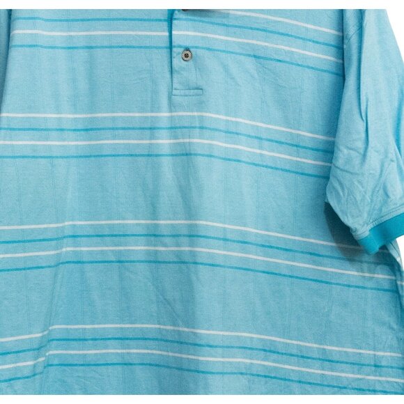 Jos. A. Bank Blue Striped Polo Shirt Short Sleeve Mens 2XL Casual Comfortable - Picture 3 of 6
